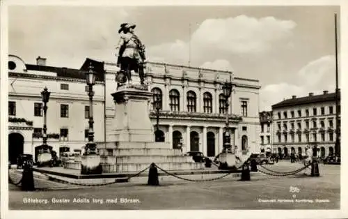 Ak Göteborg Schweden, Gustav Adolfs torg med Börsen