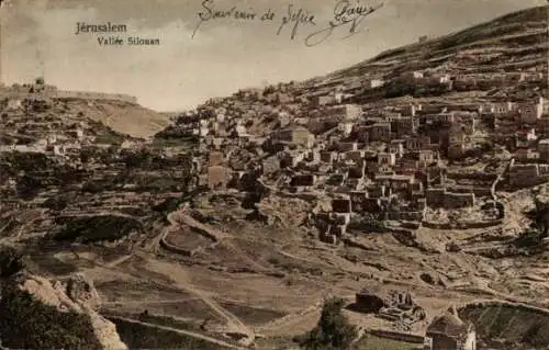 Ak Jerusalem Israel, Gesamtansicht, Vallée Silouan