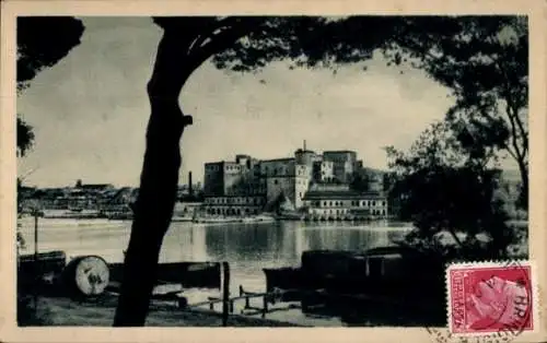 Ak Brindisi Puglia, Durchblick zum Schloss