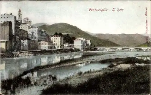 Ak Ventimiglia Liguria, Fluss, Brücke, Stadt
