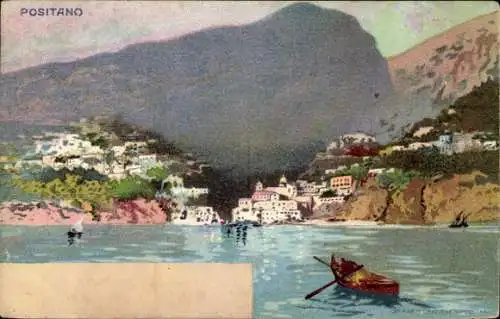 Künstler Ak Positano Campania Italien, Totale