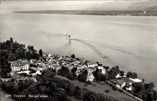 Ak Coppet Kanton Waadt, Luftbild vom Ort