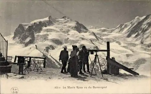 Ak Zermatt Kanton Wallis, Le Monte Rosa vue du Gornergrat