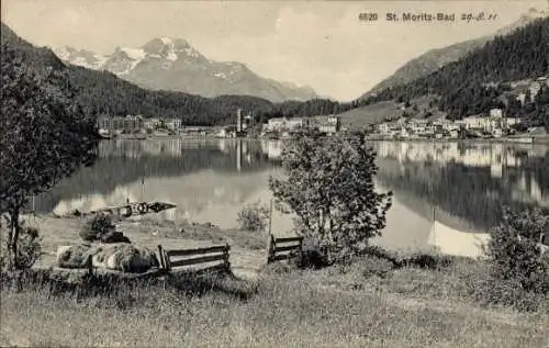 Ak Sankt Moritz Bad Kanton Graubünden, Gesamtansicht
