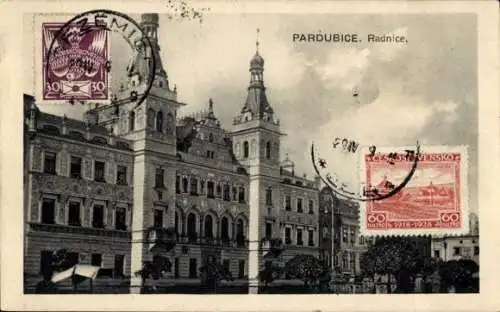 Ak Pardubice Pardubitz Stadt, Rathaus