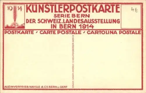 Künstler Ak Bern Stadt Schweiz, Landesausstellung 1914, Straßenpartie