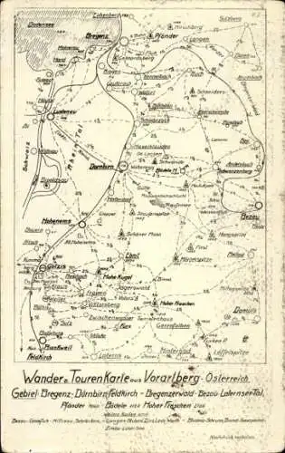 Ak Vorarlberg, Wanderkarte, Tourenkarte