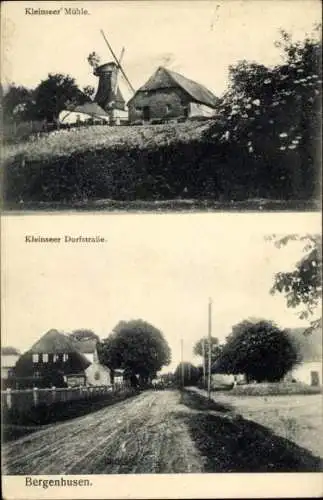 Ak Bergenhusen in Schleswig Holstein, Kleinseer Mühle, Kleinseer Dorfstraße