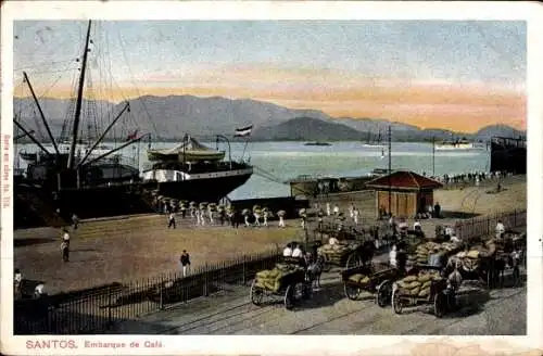 Ak Santos Brasilien, Kaffeeschiff