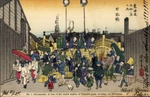 Ak Chūō Tokyo Tokio Japan, Nibonbashi ist einer der bekannten Station von Tokaido