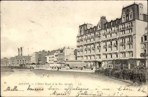 Ak Dieppe Seine Maritime, Hotel Royal, Rue Aguado