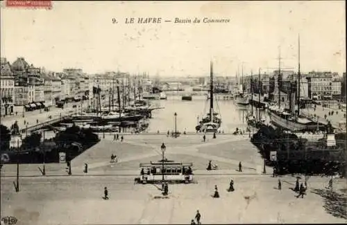 Ak Le Havre Seine-Maritime, Handelsbecken