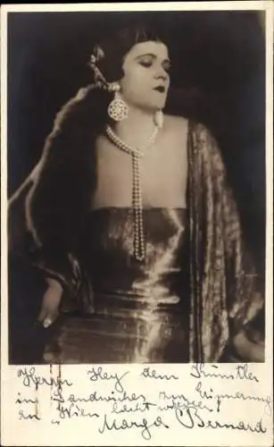 Ak Schauspielerin Marga Bernard, Portrait, Autogramm