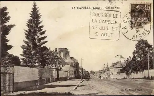 Ak La Capelle in Thierache Aisne, Grande Rue