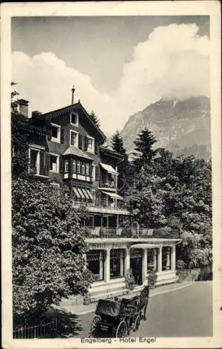 Ak Engelberg Halbkanton Obwalden, Hotel Engel, Straßenseite