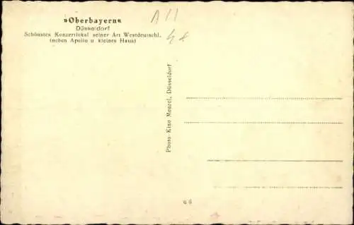 Ak Düsseldorf am Rhein, Oberbayern, Konzertlokal, Innenraum