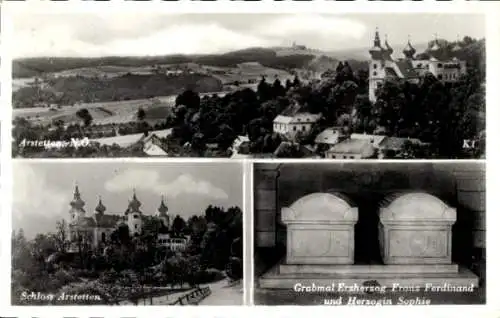 Ak Artstetten Niederösterreich, Schloss, Grabmal Erzherzog Franz Ferdinand und Herzogin Sophie