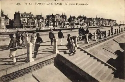 Ak Le Touquet Paris Plage Pas de Calais, Digue-Promenade
