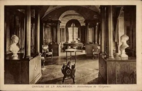 Ak Malmaison Hauts de Seine, Chateau, Bibliotheque de l'Empereur