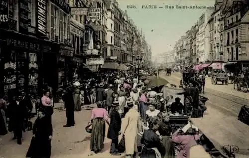 Ak Paris XI., Rue Saint Antoine, Druckerei