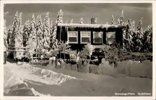 Ak Braunlage im Oberharz, Rodelhaus, Winter