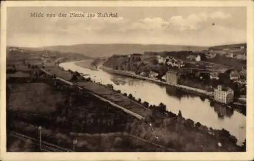 Ak Essen im Ruhrgebiet, Blick von der Platte ins Ruhrtal