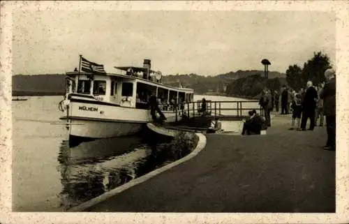 Ak Mülheim an der Ruhr, Ruhrboot an der Hahnenfähre