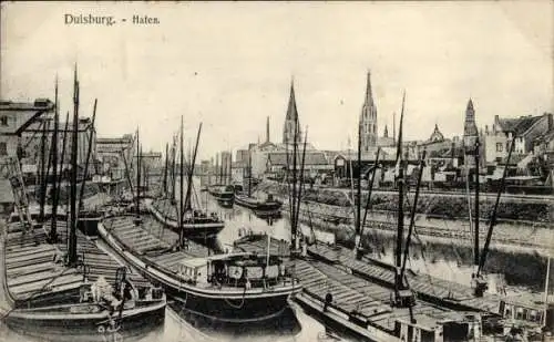 Ak Duisburg im Ruhrgebiet, Hafen, Schiffe