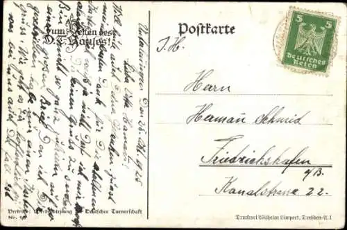 Künstler Ak Amtsberg, Otto, Turnerin, Stolz und kühn, Deutsche Turnerschaft