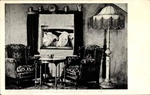 Ak Tegernsee in Oberbayern, Gaststätte Schwärzenbach, Blick in den Kuhstall