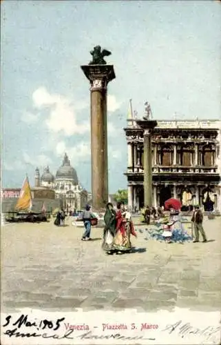 Litho Venezia Venedig Venetien, Piazzetta San Marco