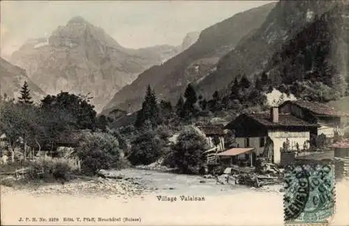 Ak Sitten Kt. Valais, Village Valaisan en Vallee, 1905