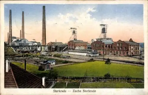 Ak Sterkrade Oberhausen Nordrhein Westfalen, Blick zur Zeche Sterkrade, Schornsteine