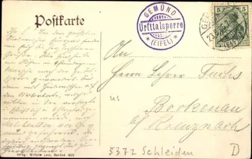 Ak Gemünd Schleiden in der Eifel, Urft-Talsperre