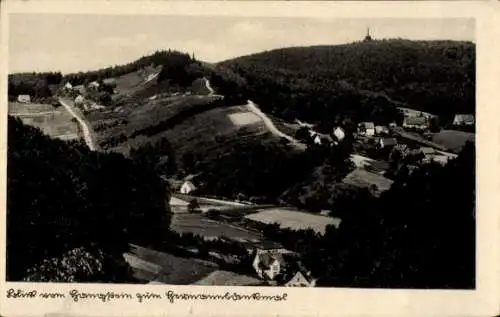 Ak Detmold in Nordrhein Westfalen, Blick vom Hangstein zum Hermannsdenkmal
