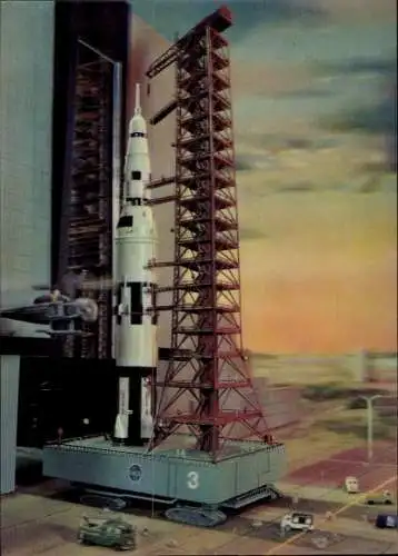 3D Ak Raumfahrt, Rakete vor dem Start, NASA