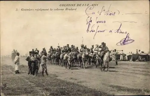 Ak Marokko, Kolonne von Fes 1911, Goumiers schließt sich der Kolonne von Brulard an