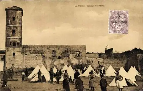 Ak Rabat Marokko, Zeltlager der Französischen Polizei