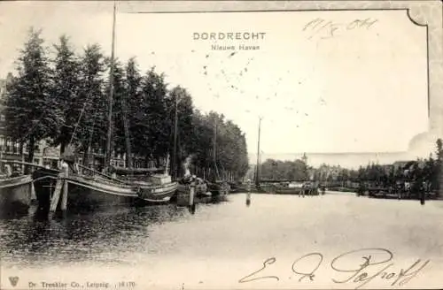Ak Dordrecht Südholland Niederlande, neuer Hafen, Boote