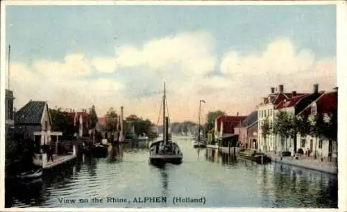 Ak Alphen aan den Rijn Südholland, Rijn, Boot