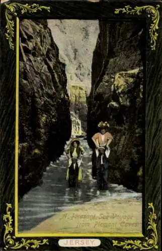 Ak Plemont Kanalinsel Jersey, Plemont Caves, eine angenehme Seereise