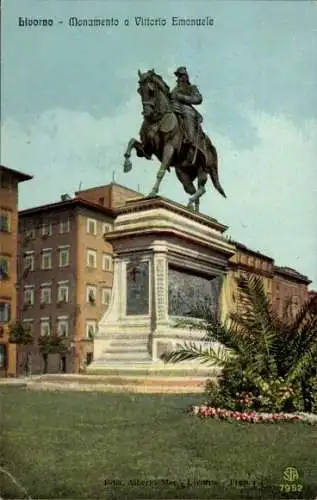 Ak Livorno Toscana, Monumento a Vittorio Emanuele