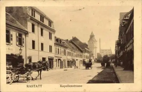 Ak Rastatt im Schwarzwald Baden, Kapellenstraße