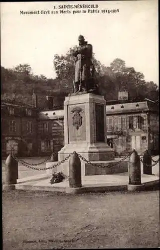 Ak Sainte Menehould Marne, Kriegerdenkmal 1914-18
