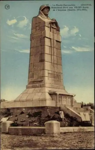 Ak Lachalade Meuse, La Haute-Chevauchée, Kriegerdenkmal, Argonnenschlacht 1914-1918