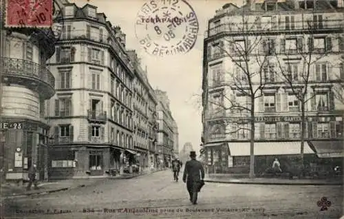 Ak Paris XI, Rue d'Angouleme, aufgenommen vom Boulevard Voltaire