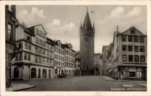 Ak Kassel in Hessen, Druselplatz mit Druselturm