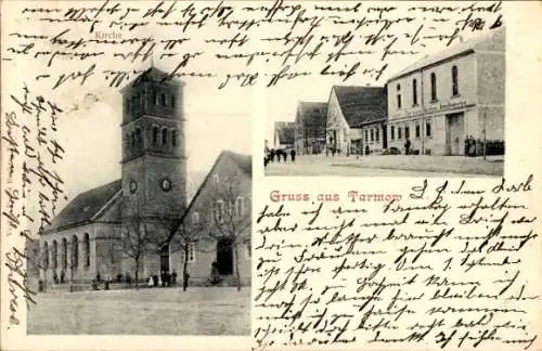 Ak Tarmow Fehrbellin in Brandenburg, Kirche, Gasthof