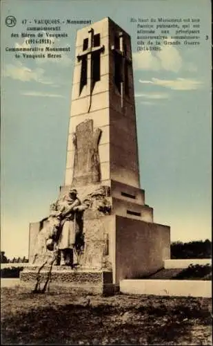Ak Vauquois Meuse, Kriegerdenkmal 1914-1918