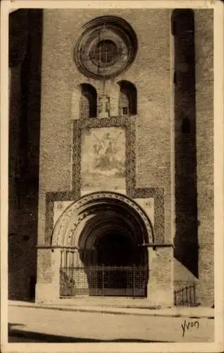 Ak Montauban Tarn et Garonne, Eglise St-Jarques, Le grand portail de la facade